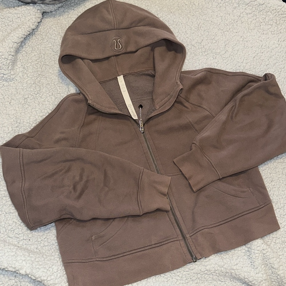 💜🩶 Lululemon Scuba Cropped Oversized Hood Hoodie Larkspur